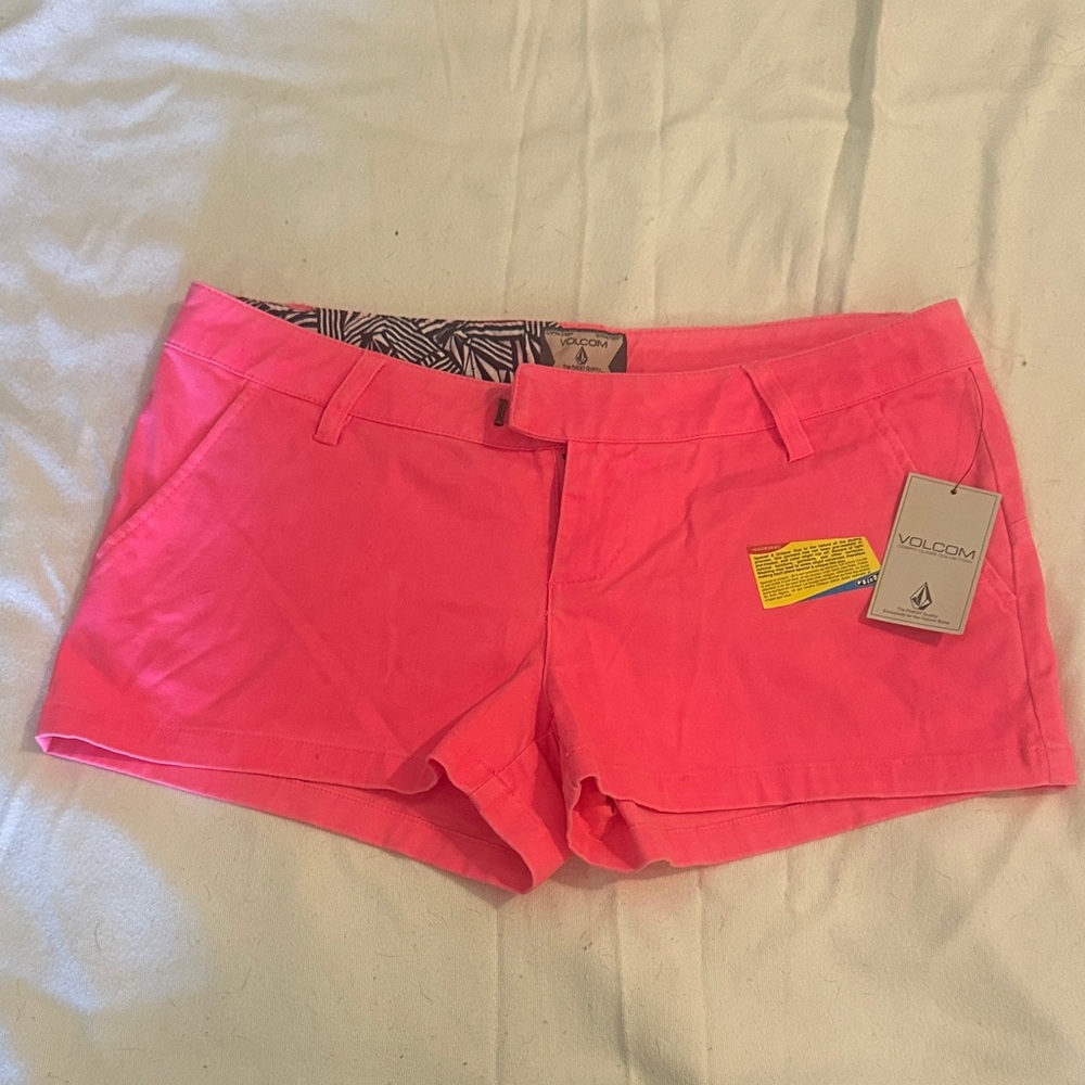 Volcom High Waist Neon Pink Shorts
